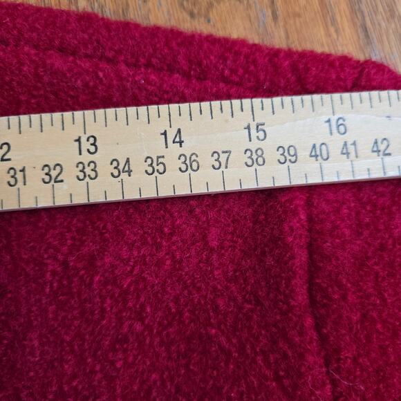 Lands' End 100% Wool Button Up Sweater Cardigan Red Vintage Size 12 - Picture 15 of 15